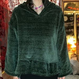 Fuzzy green Hoodie